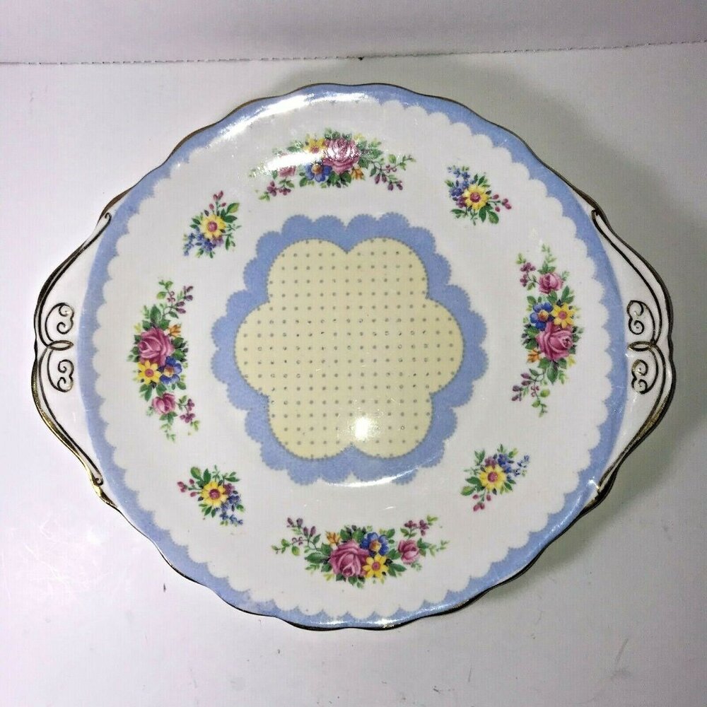 Royal Albert Prudence Cake Plate Floral Serving Tray English Bone China Dish